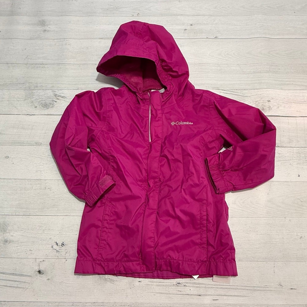 Columbia girls magenta pink rain jacket size 4T